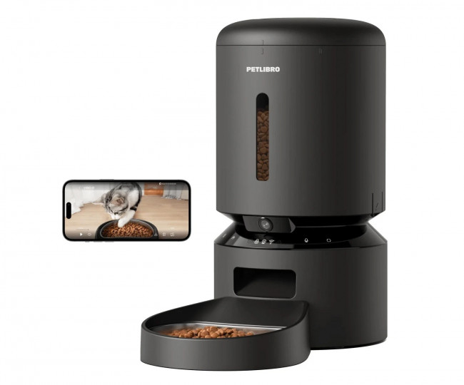 Розумна годівниця PETLIBRO Granary Camera Monitoring Feeder 5L Black для собак і котів з камерою